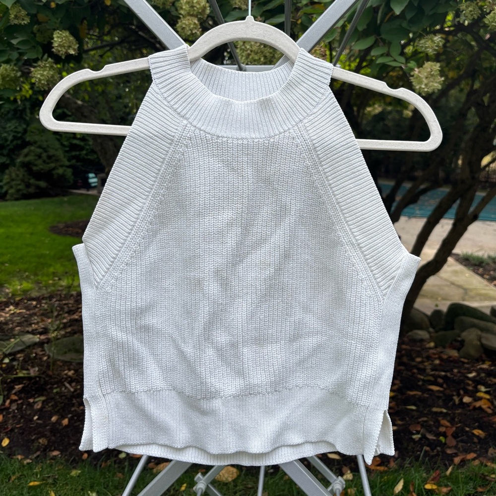 Aritzia Wilfred White Knit Sweater